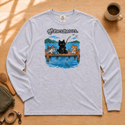 Fishing Cats 釣れても釣れなくても ロンT 長袖Tシャツ|フロントプリント