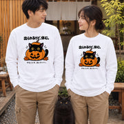 Pumpkin Cat 出られるけど、休む。 ロンT 長袖Tシャツ|フロントプリント