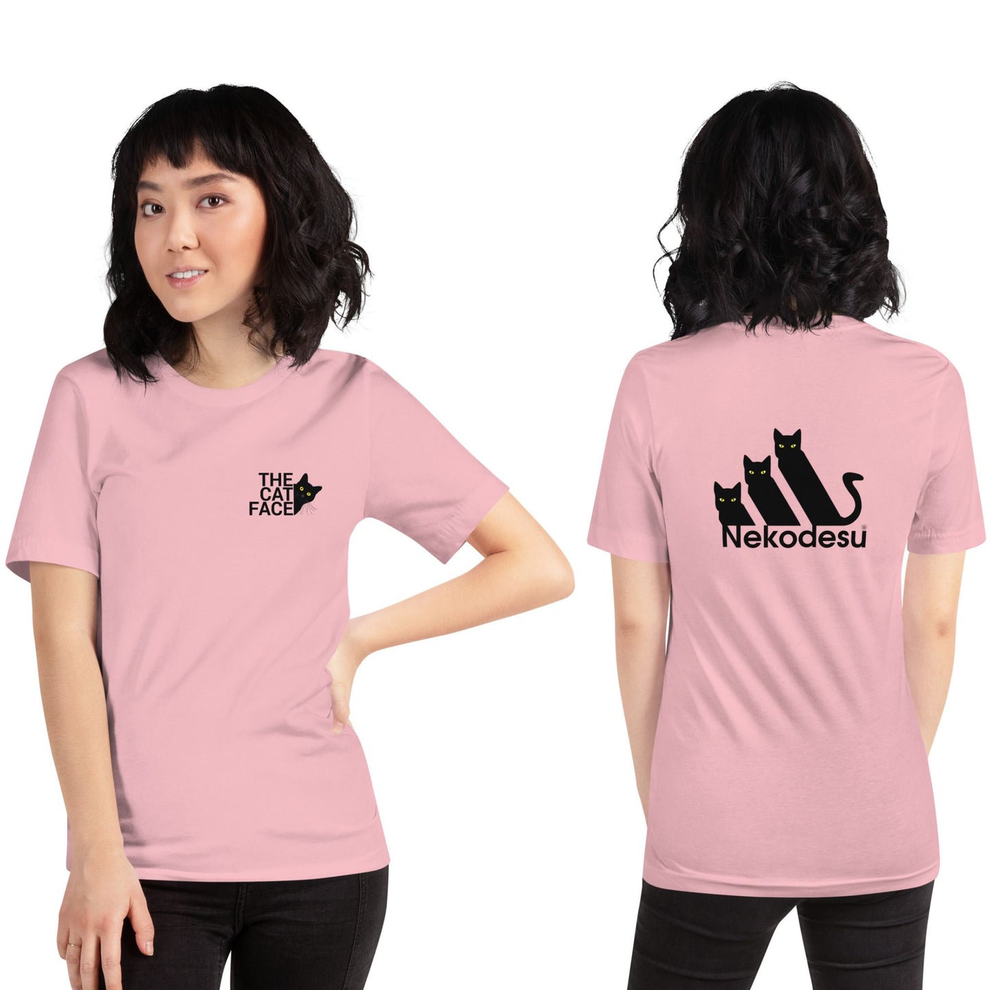 猫tシャツ ねこ 猫イラスト The Cat Face2 & Nekodesu | フロント&バックプリント|アダルト&キッズサイズ.