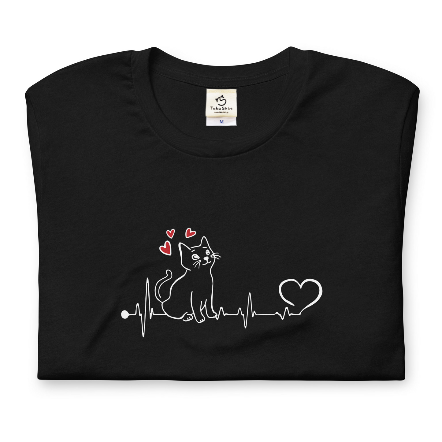 【バレンタイン限定】猫tシャツ ねこ 可愛い猫イラスト|アダルト&キッズサイズ