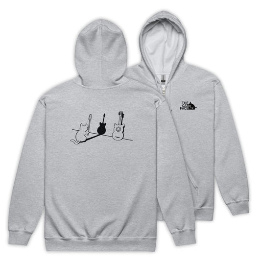 猫 フルジップ パーカ ねこ かわいい 猫イラスト The Cat Face & 猫ギター |フロント&バックプリント.