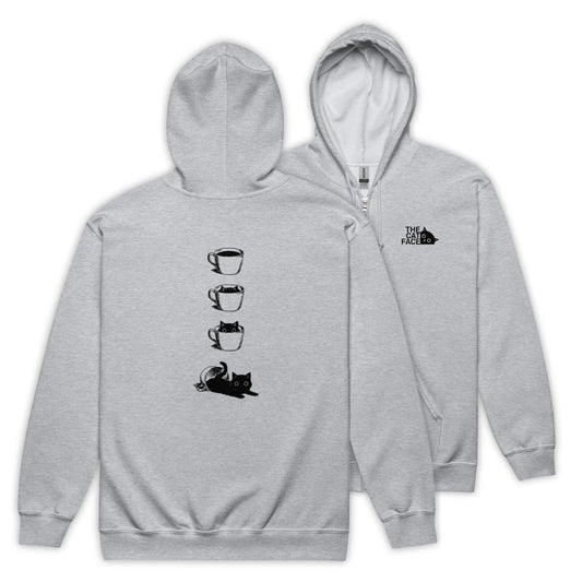 猫 フルジップ パーカ ねこ かわいい 猫イラスト The Cat Face & 猫カフェ2 |フロント&バックプリント.