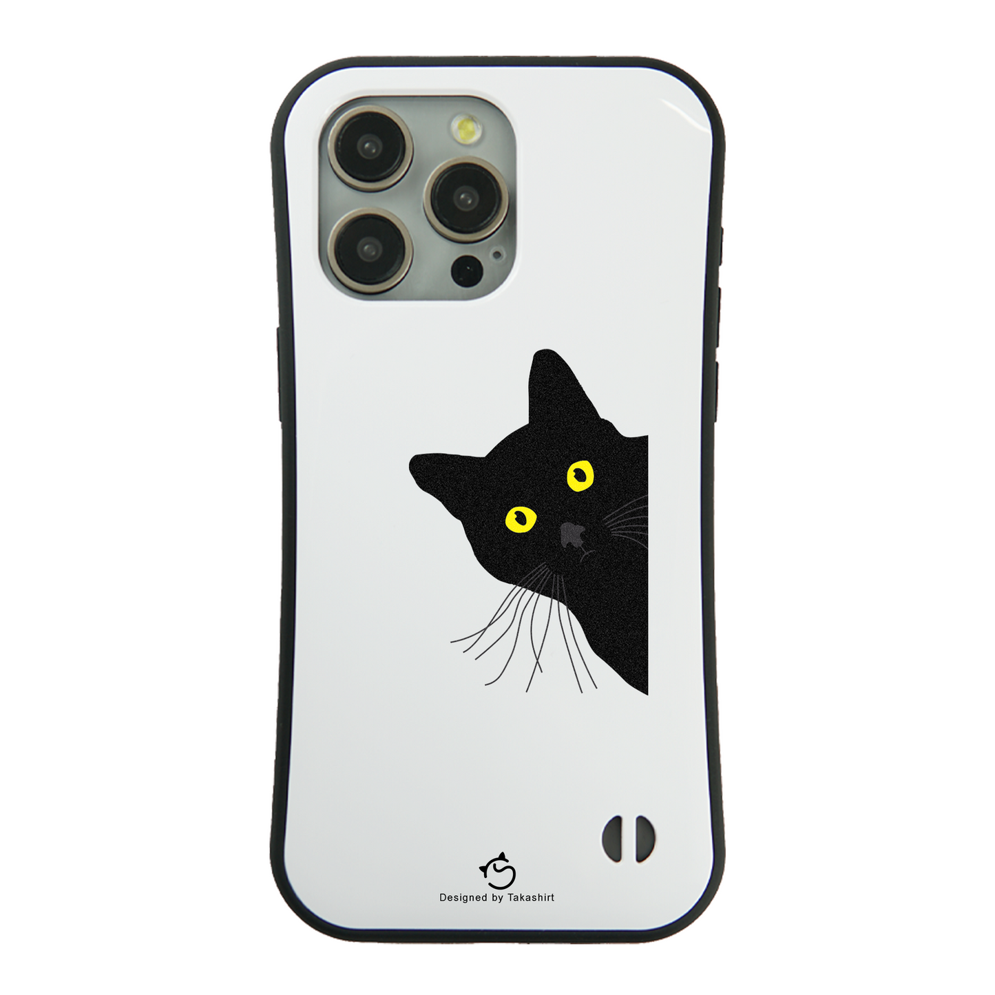 ケース ねこ 猫イラスト覗き見する猫 スマホ ケース iPhone8, SE2, SE3 ~ ケース iPhone16シリーズ