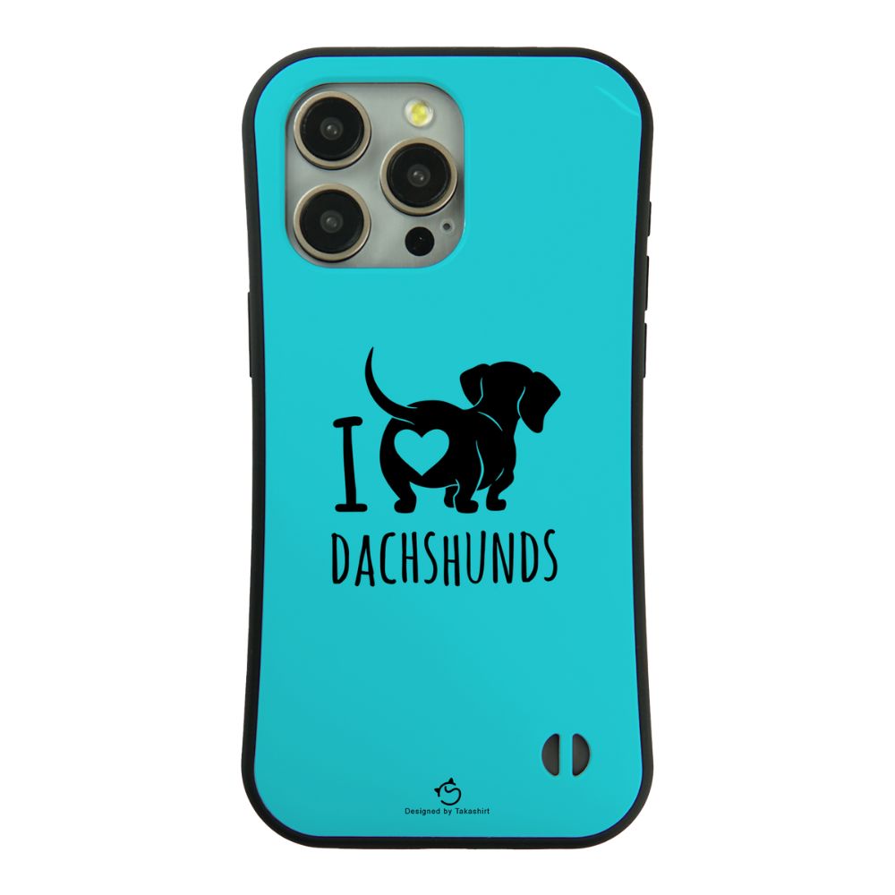 ケース いぬ 犬 イラスト ダックスフンドが大好き I Love Dachshunds スマホ ケース iPhone8, SE2, SE3 ~ ケース iPhone17シリーズ