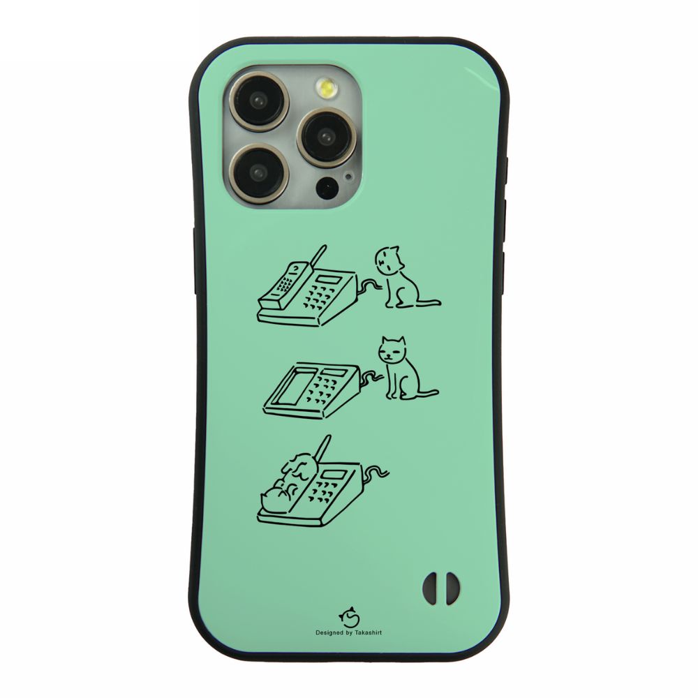 ケース ねこ 猫イラスト電話猫 スマホ ケース iPhone8, SE2, SE3 ~ ケース iPhone16セリア.