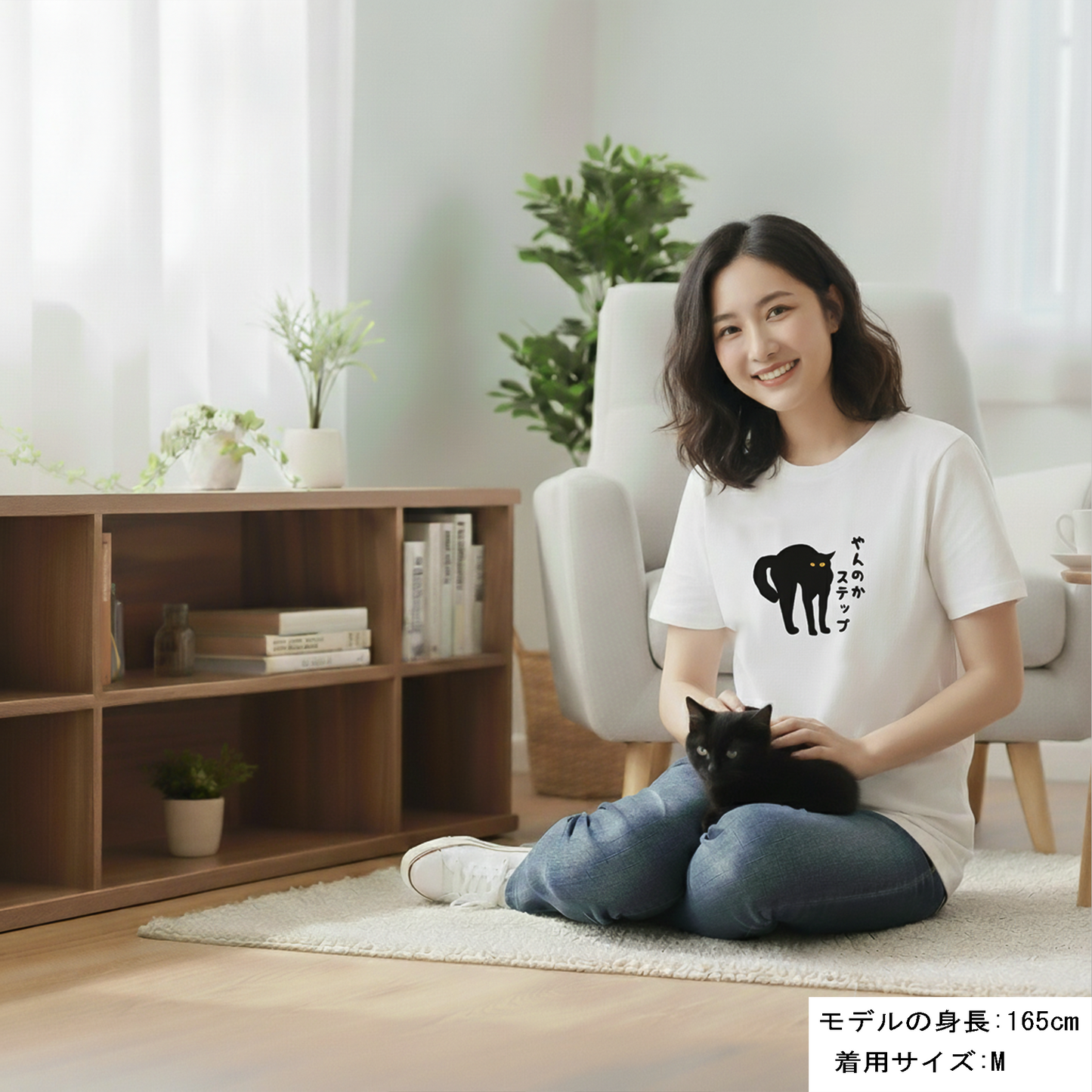 猫tシャツ ねこ 猫イラスト おもしろ tシャツ かわいい やんのかステップ|アダルト&キッズサイズ