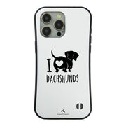 ケース いぬ 犬 イラスト ダックスフンドが大好き I Love Dachshunds スマホ ケース iPhone8, SE2, SE3 ~ ケース iPhone17シリーズ