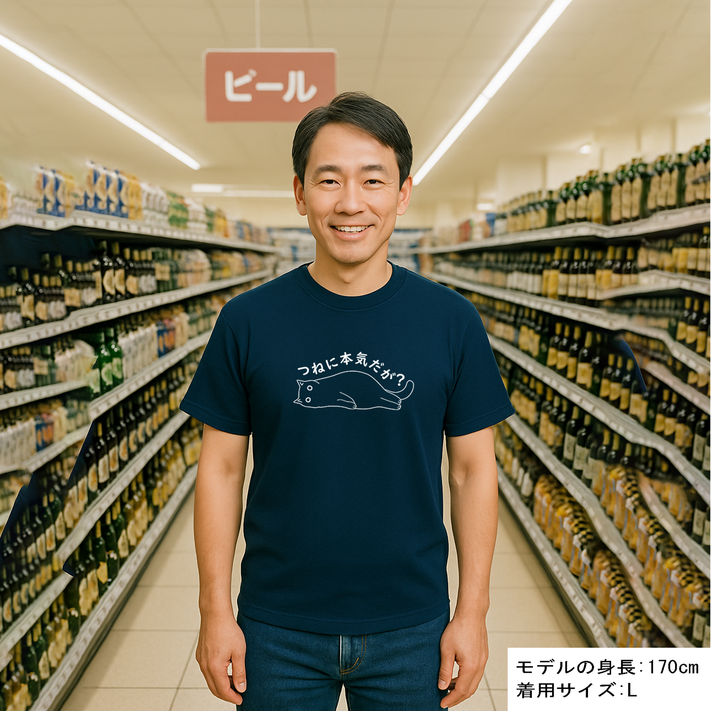 猫tシャツ ドライTシャツ シルキータッチTシャツ ねこ 猫イラスト おもしろ tシャツ つねに本気だが?