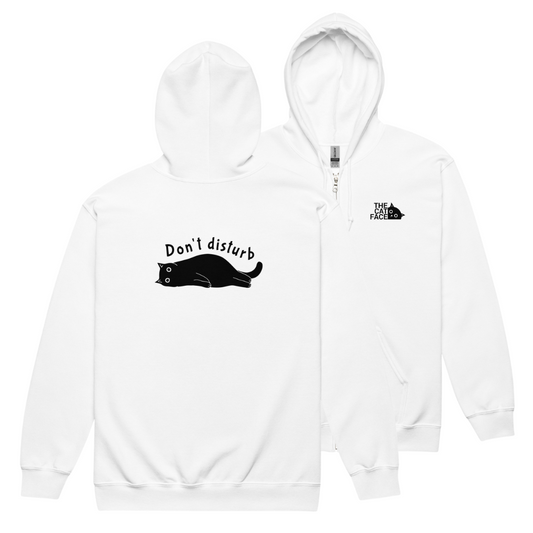 猫 フルジップ パーカ ねこ かわいい 猫イラスト The Cat Face & Don't disturb 邪魔しにゃいで |フロント&バックプリント.