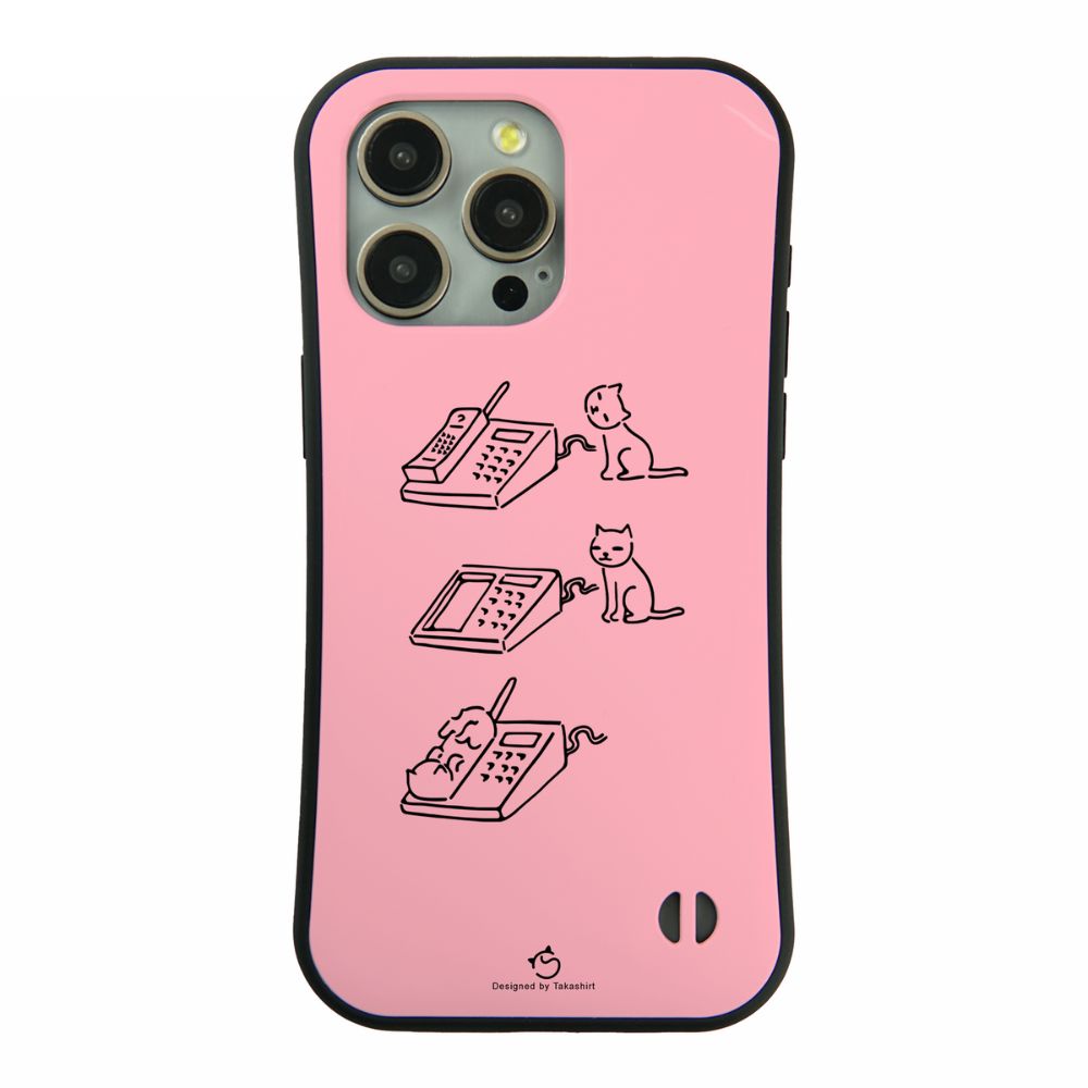 ケース ねこ 猫イラスト電話猫 スマホ ケース iPhone8, SE2, SE3 ~ ケース iPhone16セリア.