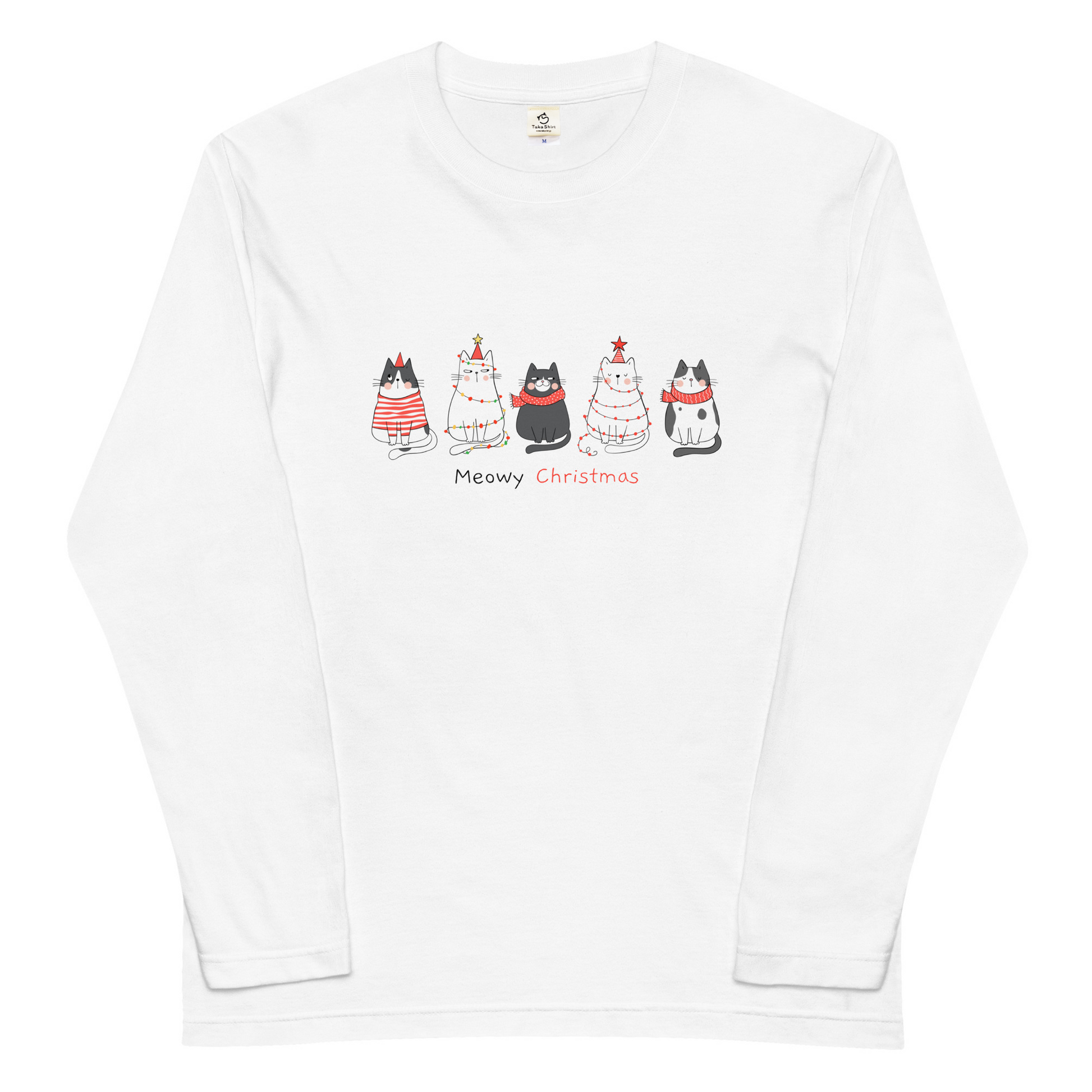 【クリスマス限定商品】猫 ロン t 猫 長袖 t シャツ ねこ 猫イラスト 猫クリスマス.
