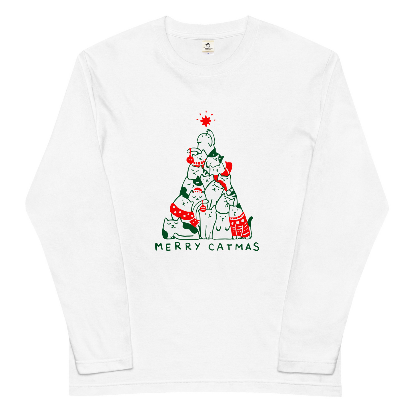 【クリスマス限定商品】猫 ロン t 猫 長袖 t シャツ ねこ 猫イラスト 猫クリスマス