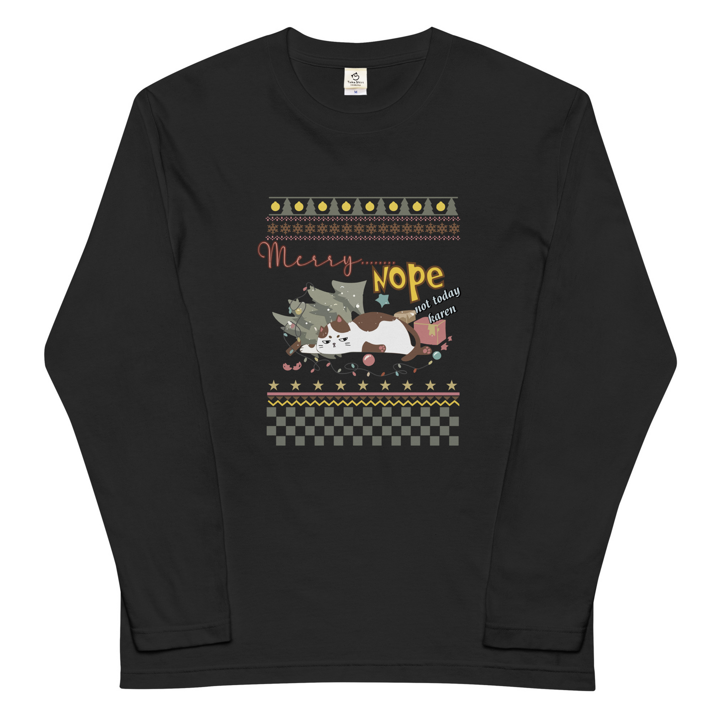 【クリスマス限定商品】猫 ロン t 猫 長袖 t シャツ ねこ 猫イラスト 猫クリスマス.