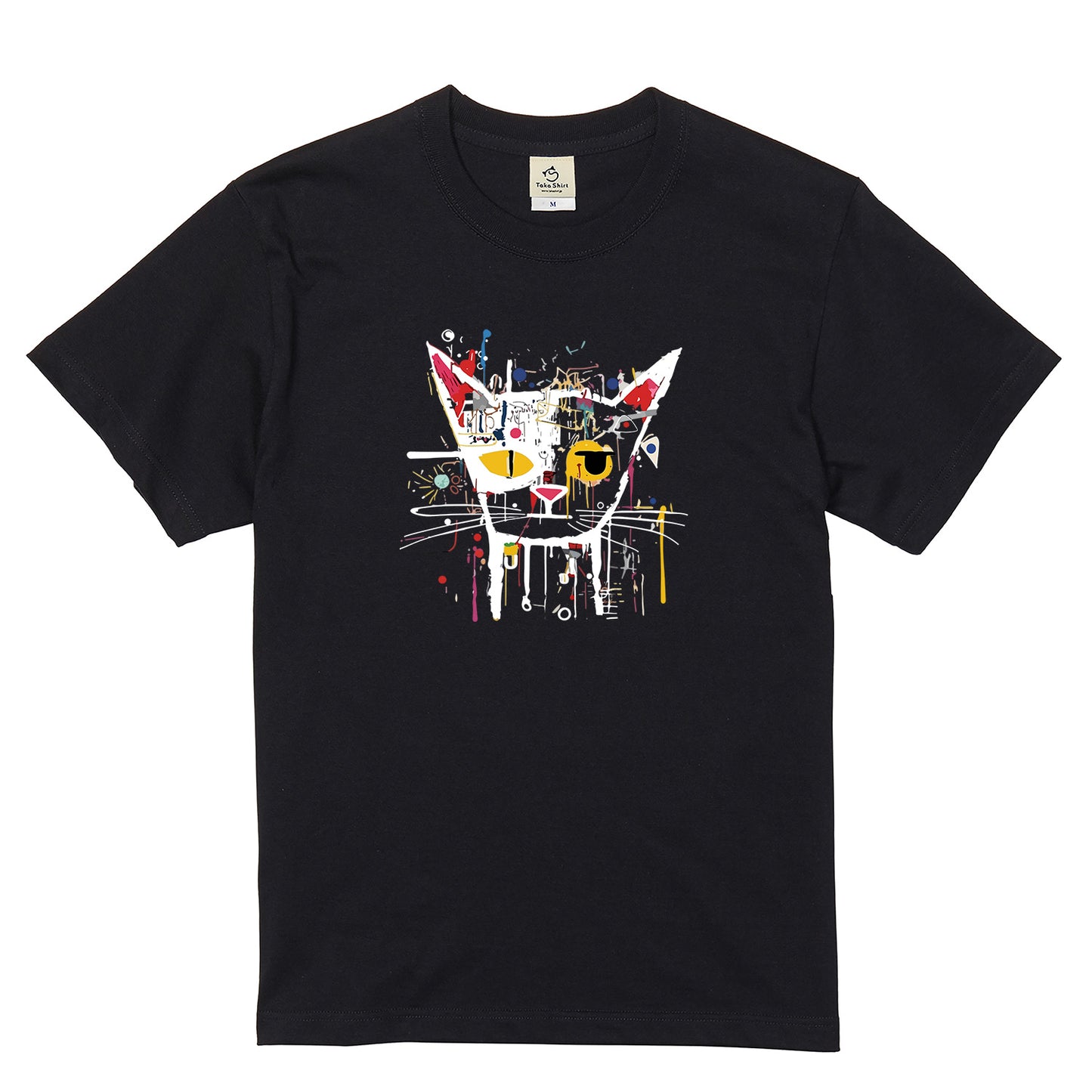 アブストラクト猫アート Tシャツ | 猫好き・おしゃれ好きに人気