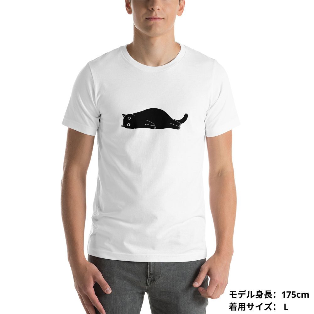 猫tシャツ ねこ 猫イラスト 可愛い 黒猫|アダルト&キッズサイズ.