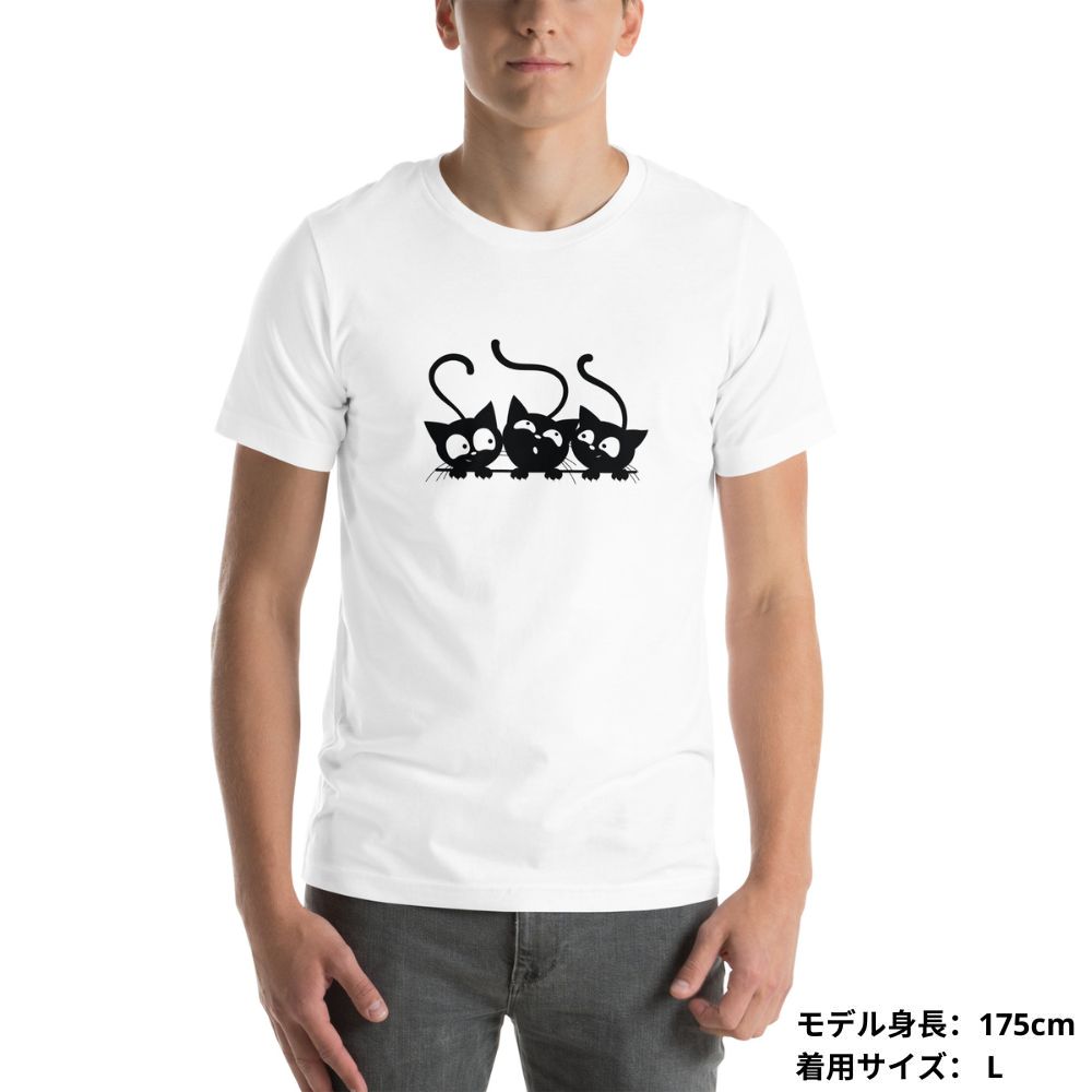 猫tシャツ ねこ 猫イラスト かわいいねこイラスト猫|アダルト&キッズサイズ.