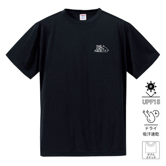 猫tシャツ ドライTシャツ シルキータッチTシャツ ねこ 猫イラスト おもしろ tシャツ THE CAT FACE ワンポイント