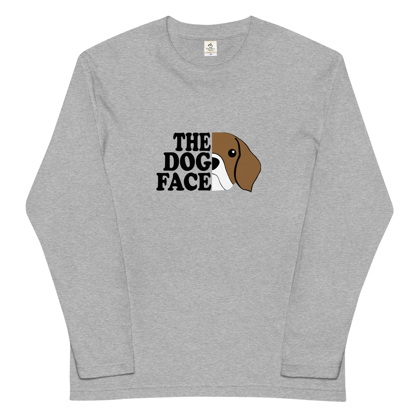 犬 ロン t 長袖tシャツ いぬ 犬イラスト THE DOG FACE.