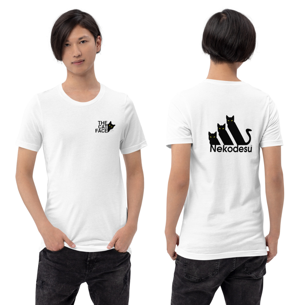 猫tシャツ ねこ 猫イラスト The Cat Face2 & Nekodesu | フロント&バックプリント|アダルト&キッズサイズ.