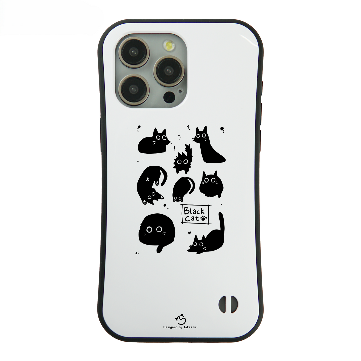 ケース ねこ 猫イラスト Black Cat 黒猫 スマホ ケース iPhone8, SE2, SE3 ~ ケース iPhone16シリーズ