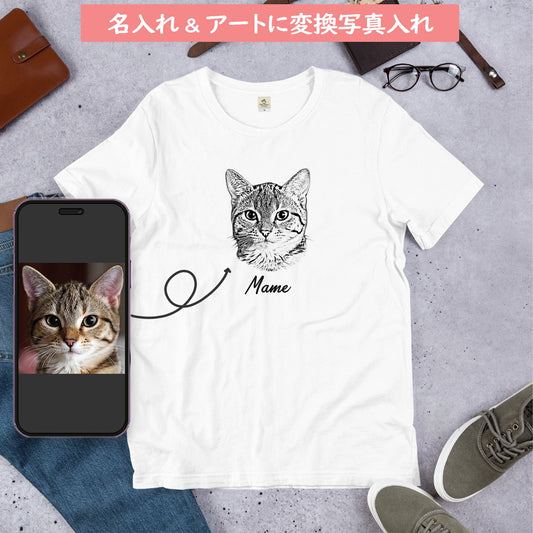 【名入れ&写真入れ】うちの子 オリジナTシャツ ル アート写真ビッグプリント お誕生日 クリスマス 母の日プレゼント ペット猫 犬 名入れ.