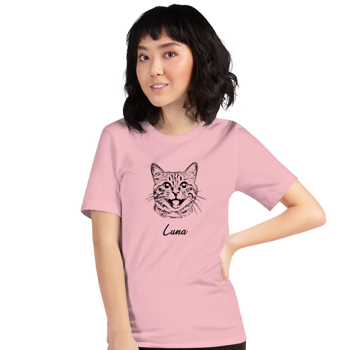 【名入れ&写真入れ】うちの子 オリジナTシャツ ル アート写真ビッグプリント お誕生日 クリスマス 母の日プレゼント ペット猫 犬 名入れ.