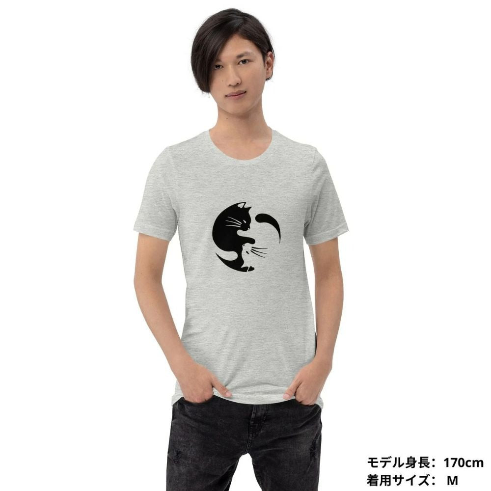 猫tシャツ ねこ 猫イラスト 陰陽サークル猫|アダルト&キッズサイズ.