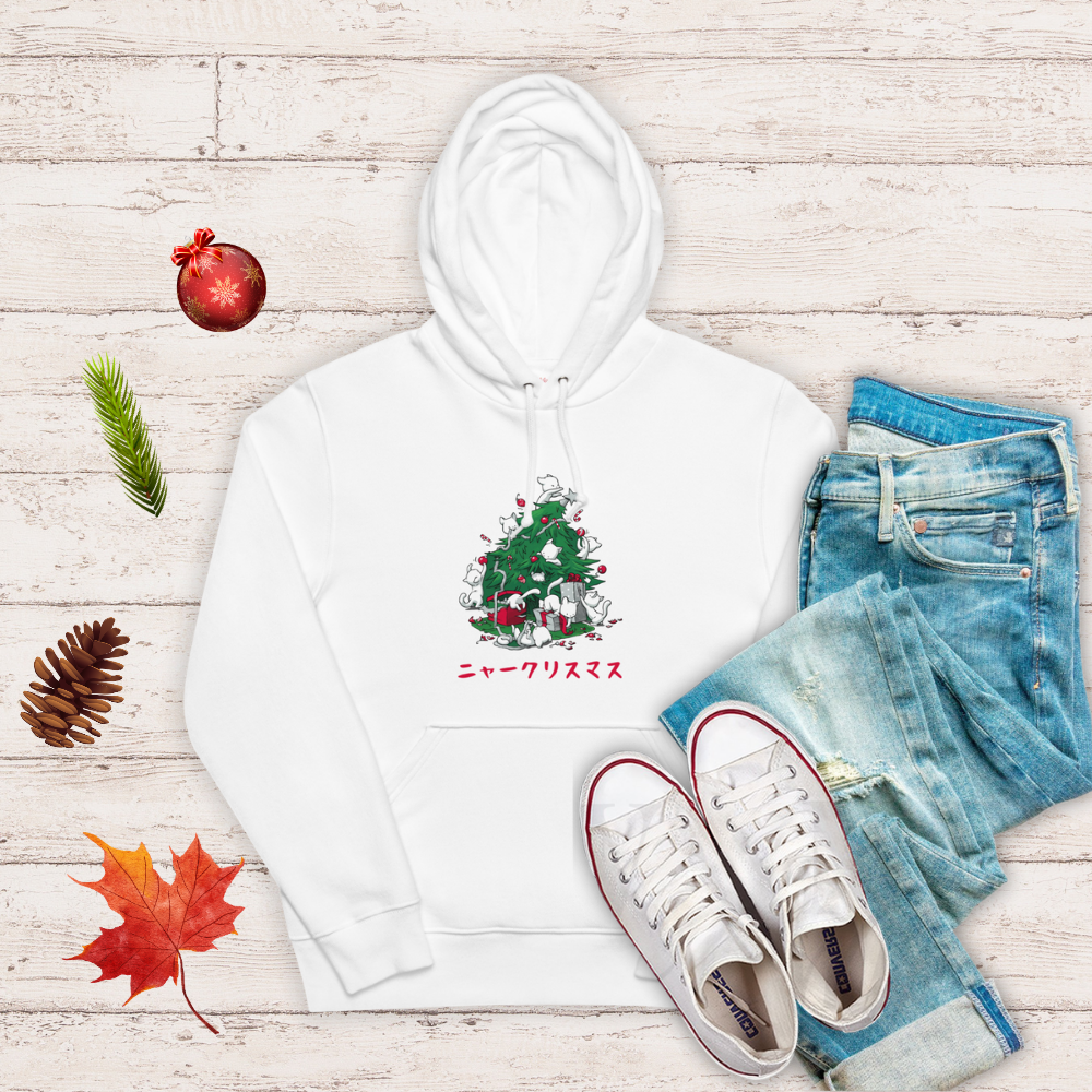 【クリスマス限定商品】猫 パーカー ねこ かわいい 猫イラスト 猫クリスマス.