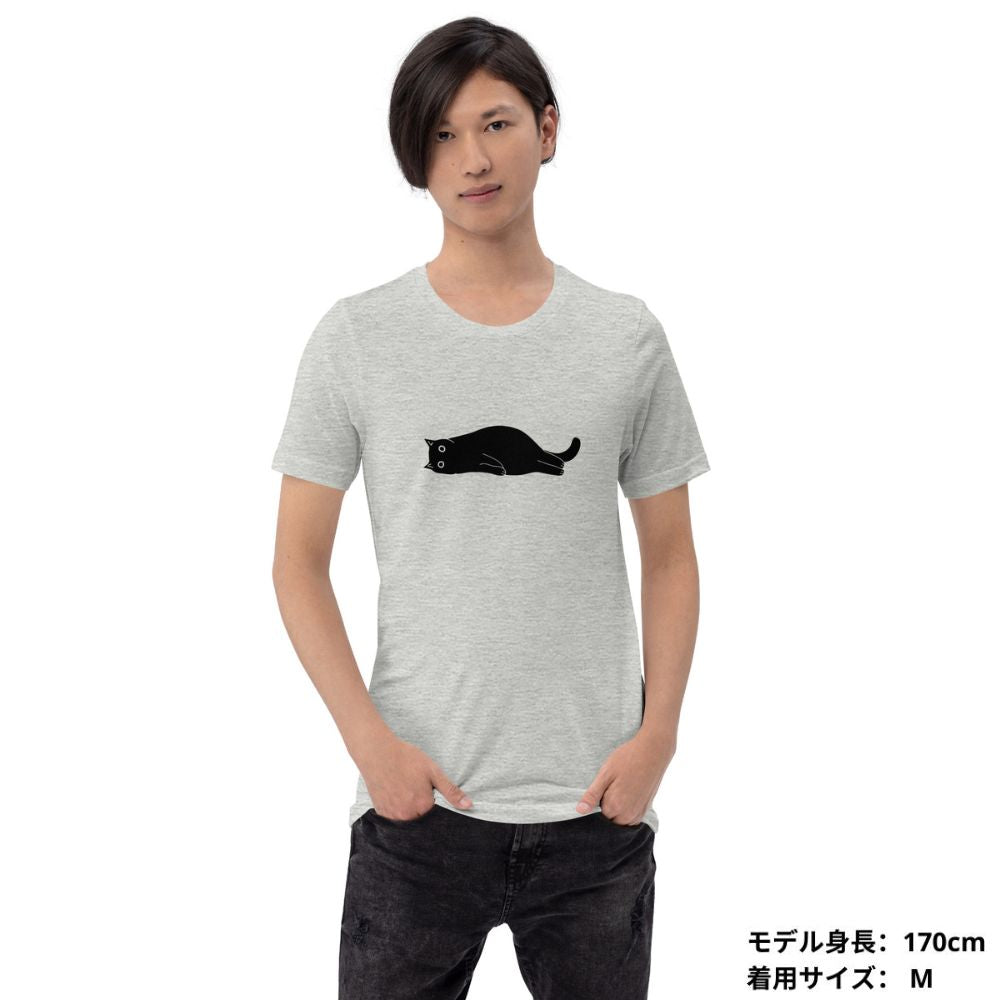 猫tシャツ ねこ 猫イラスト 可愛い 黒猫|アダルト&キッズサイズ.