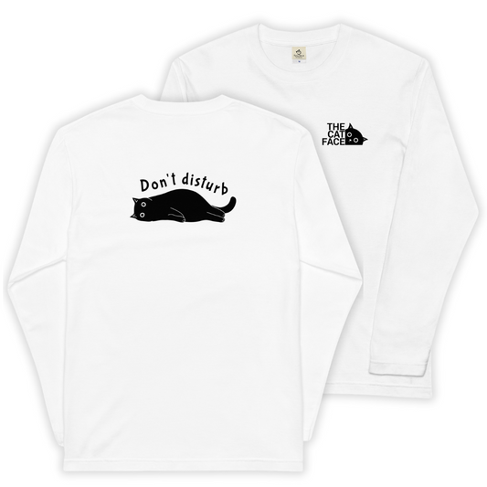 猫 ロン t 猫 長袖 t シャツ ねこ 猫イラスト The Cat Face & Don't disturb |フロント&バックプリント.