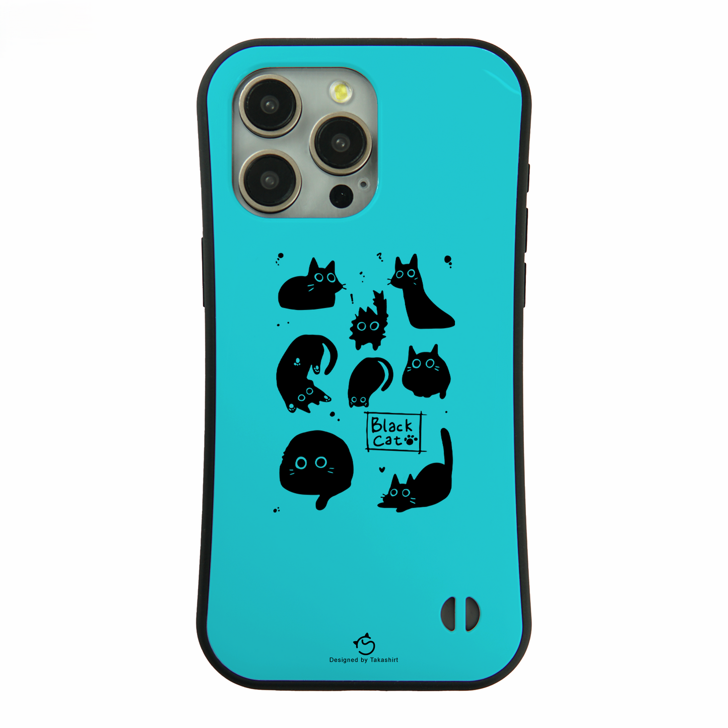 ケース ねこ 猫イラスト Black Cat 黒猫 スマホ ケース iPhone8, SE2, SE3 ~ ケース iPhone16シリーズ