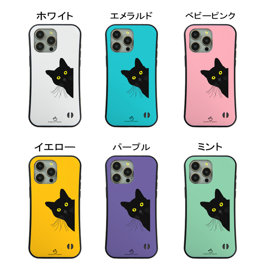 ケース ねこ 猫イラスト覗き見する猫 スマホ ケース iPhone8, SE2, SE3 ~ ケース iPhone16シリーズ