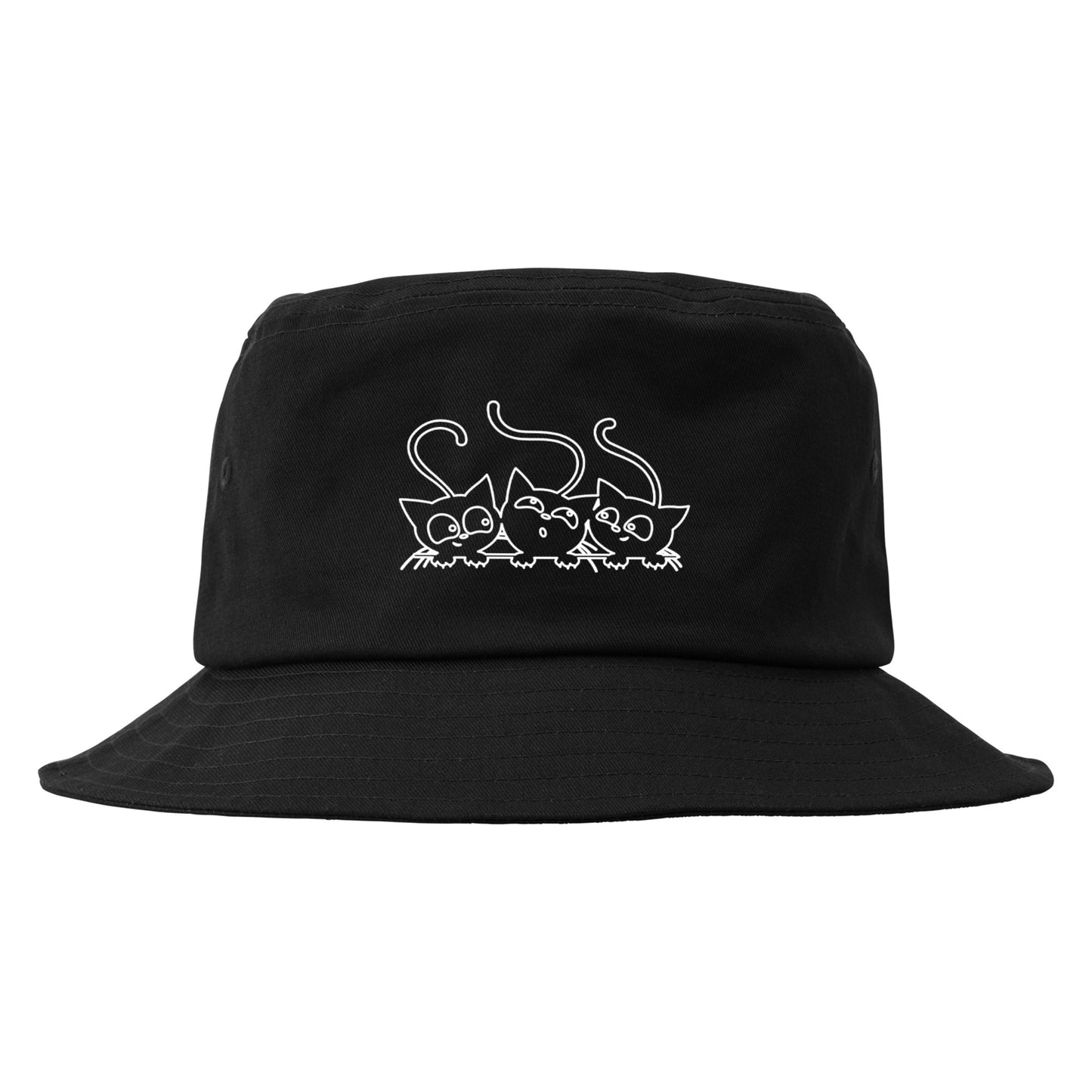 猫 コットン ツイル バケット ハット ねこ 猫イラスト.