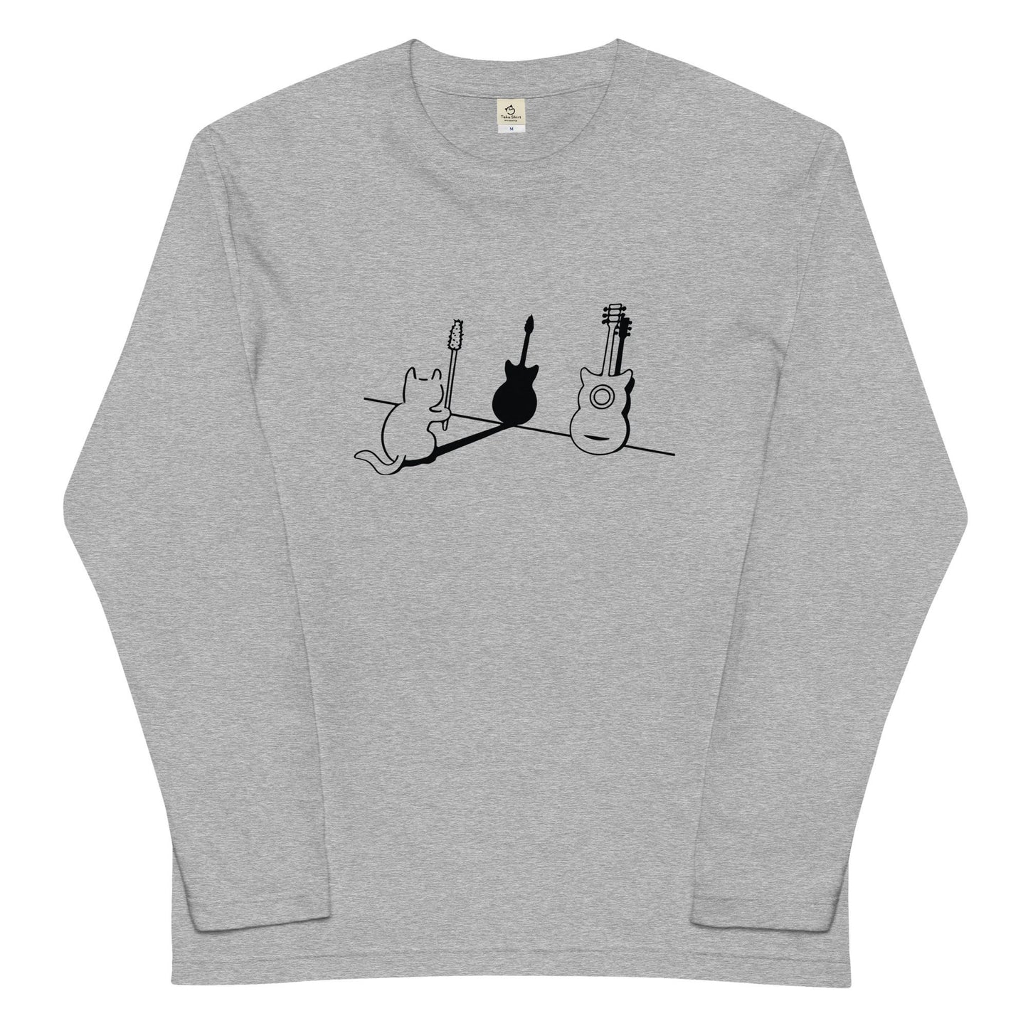 猫 ロン t 猫 長袖 t シャツ ねこ 猫イラスト 猫ギター