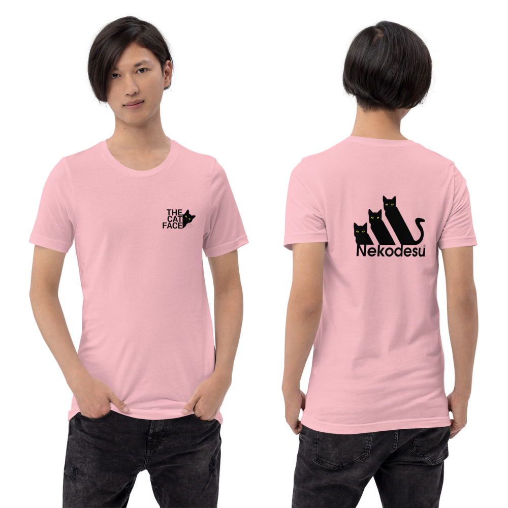 猫tシャツ ねこ 猫イラスト The Cat Face2 & Nekodesu | フロント&バックプリント|アダルト&キッズサイズ.