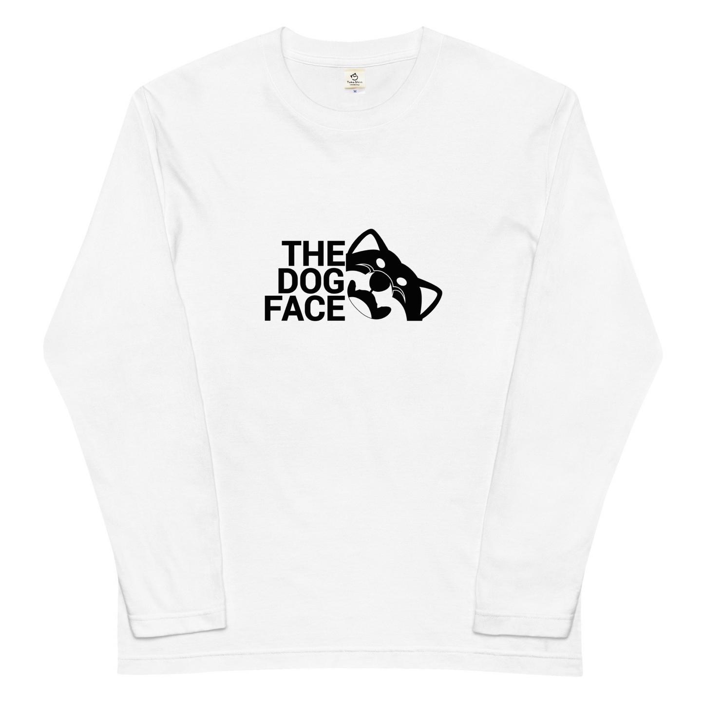 犬 ロン t 犬 長袖 t シャツ いぬ 犬イラスト 柴犬 THE DOG FACE.