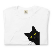 猫tシャツ ねこ 猫イラスト かわいい猫 覗き見する猫|アダルト&キッズサイズ