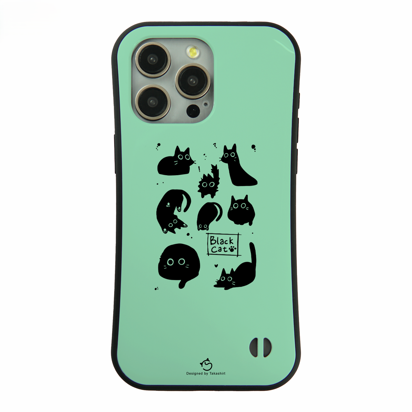 ケース ねこ 猫イラスト Black Cat 黒猫 スマホ ケース iPhone8, SE2, SE3 ~ ケース iPhone16シリーズ