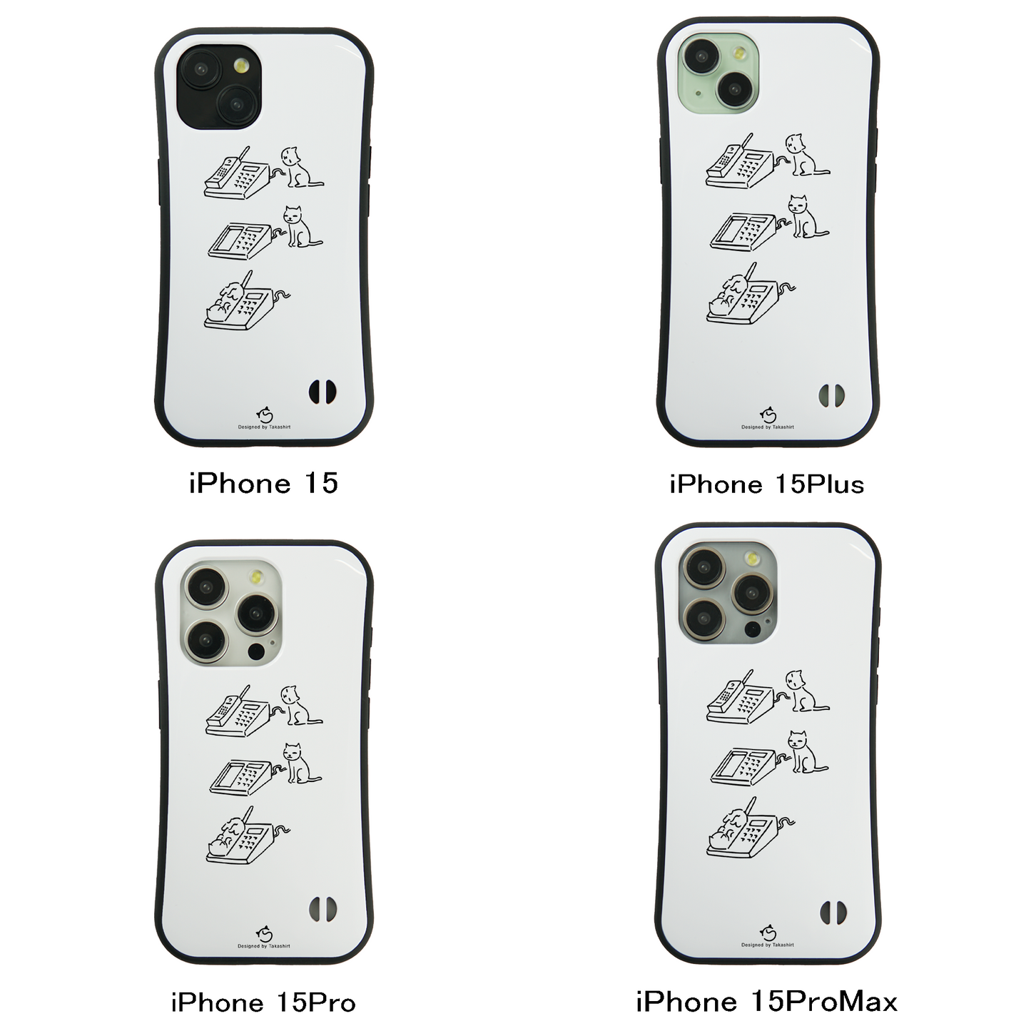 ケース ねこ 猫イラスト電話猫 スマホ ケース iPhone8, SE2, SE3 ~ ケース iPhone16シリーズ