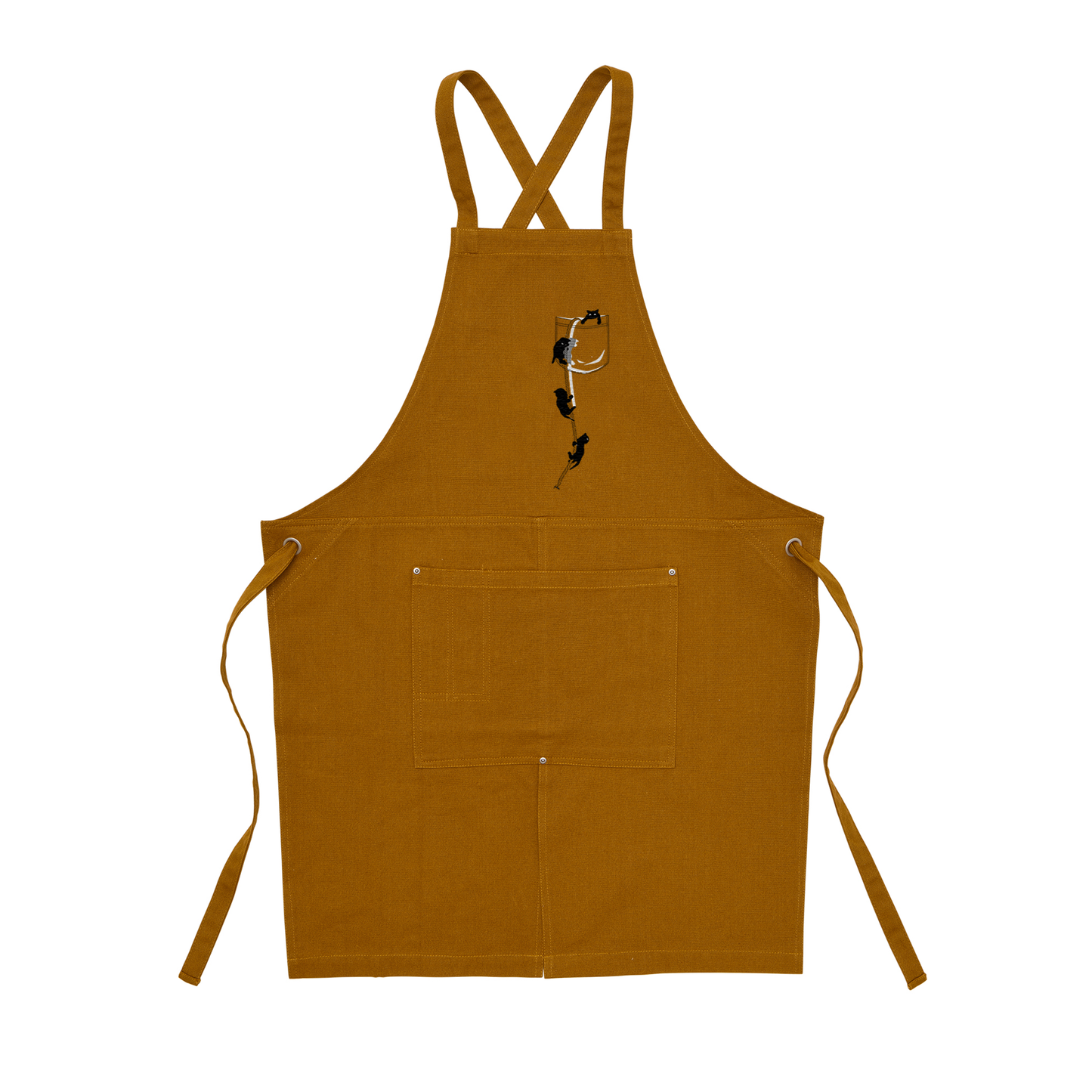 猫エフロン ツイル エプロン ねこ 猫イラスト 可愛い猫