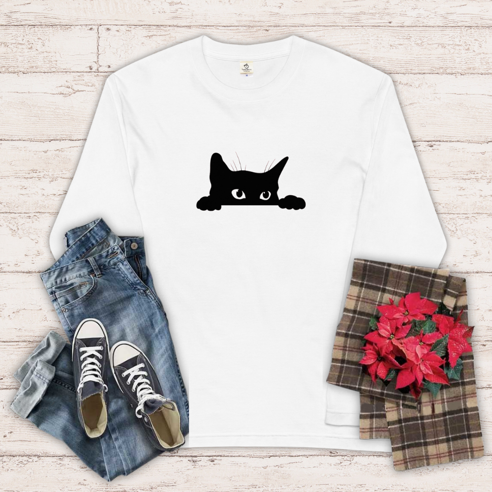 猫 ロン t 猫 長袖 t シャツ ねこ 可愛い猫イラスト.