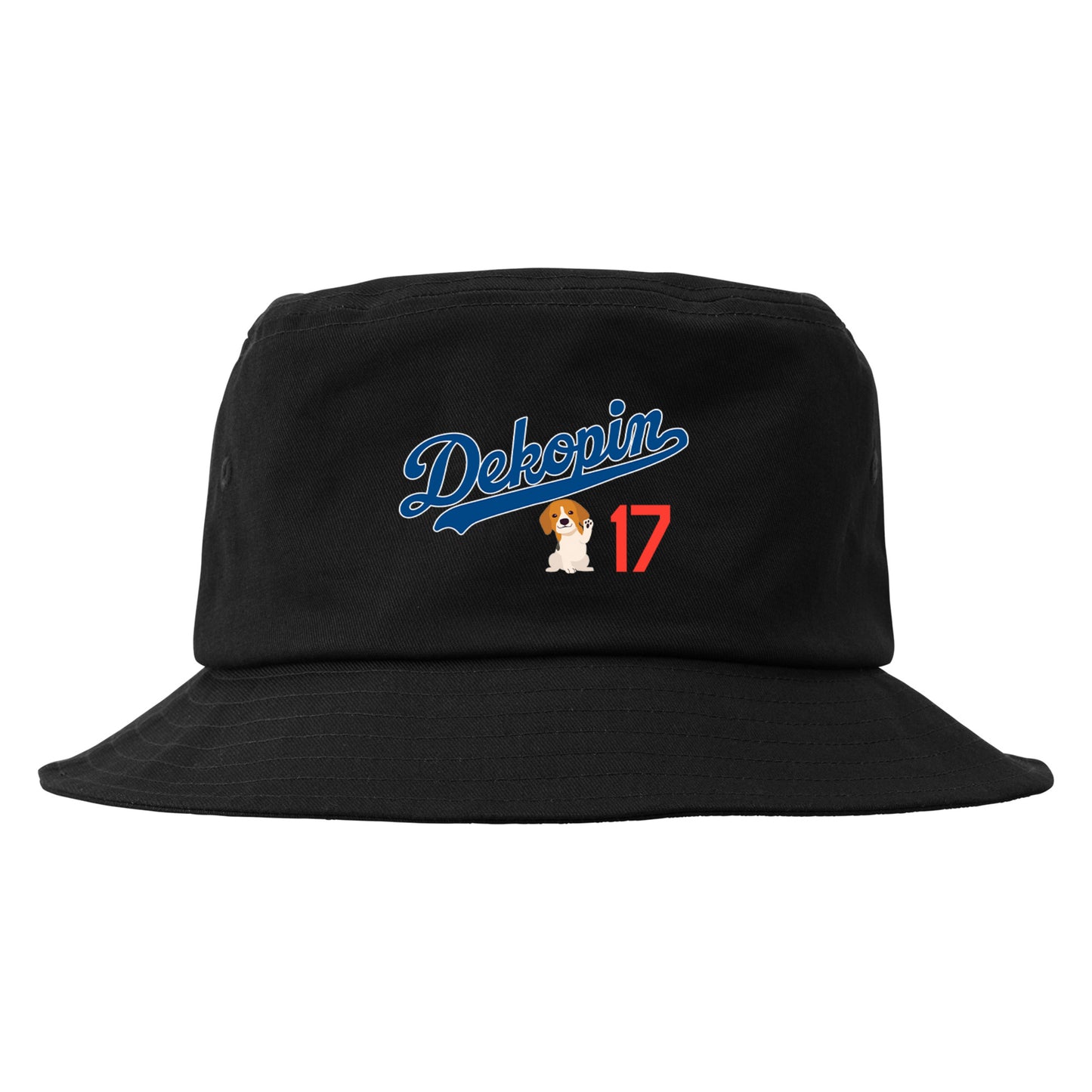 デコピンコットン ツイル バケット ハット いぬ コーイケルホンディエイラスト Dekopin.