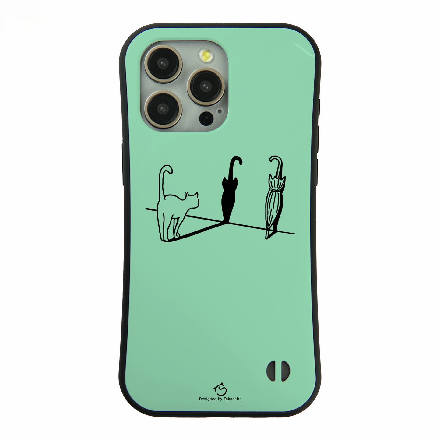 ケース ねこ 猫イラスト猫&傘 スマホ ケース iPhone8, SE2, SE3 ~ ケース iPhone16シリーズ