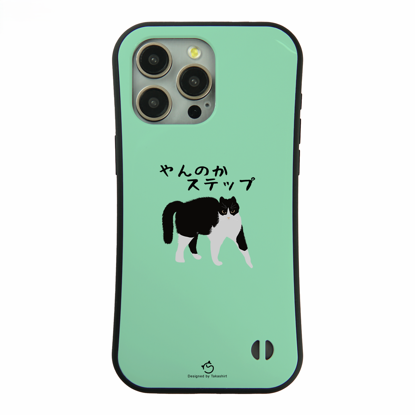 ケース ねこ 猫イラストハチワレ猫 やんのかステップ スマホ ケース iPhone8, SE2, SE3 ~ ケース iPhone16シリーズ