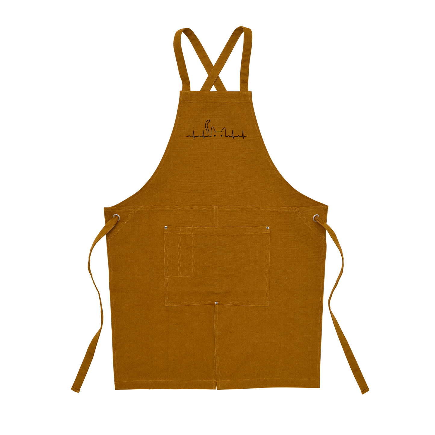 猫エフロン ツイル エプロン ねこ 猫イラスト ハートビート.