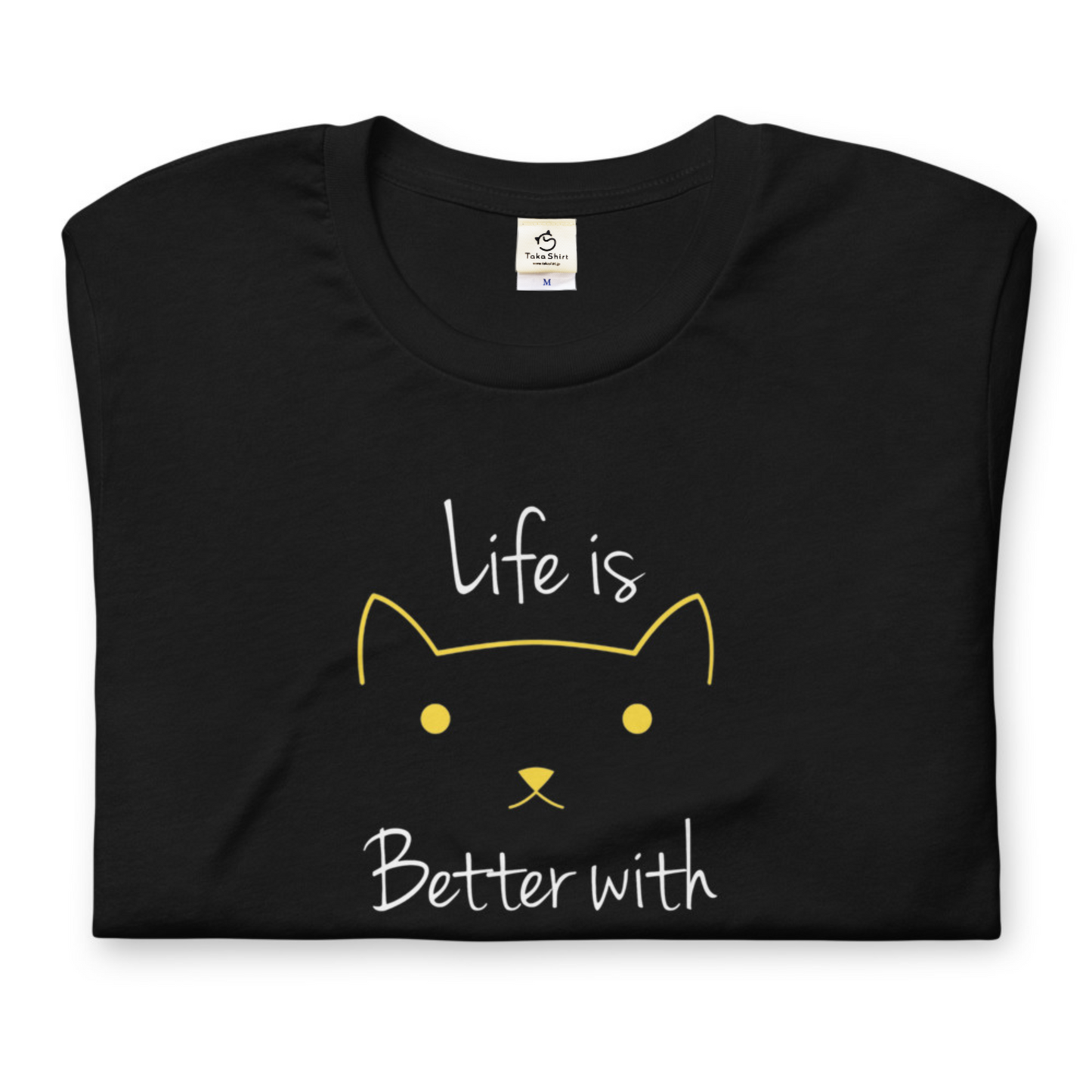 猫tシャツ ねこ 猫イラスト Better with Cats|アダルト&キッズサイズ.