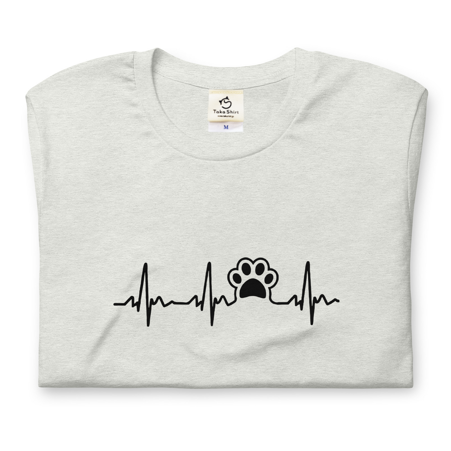 犬 tシャツ 犬イラスト ハートビート 心電図 |アダルト&キッズサイズ.