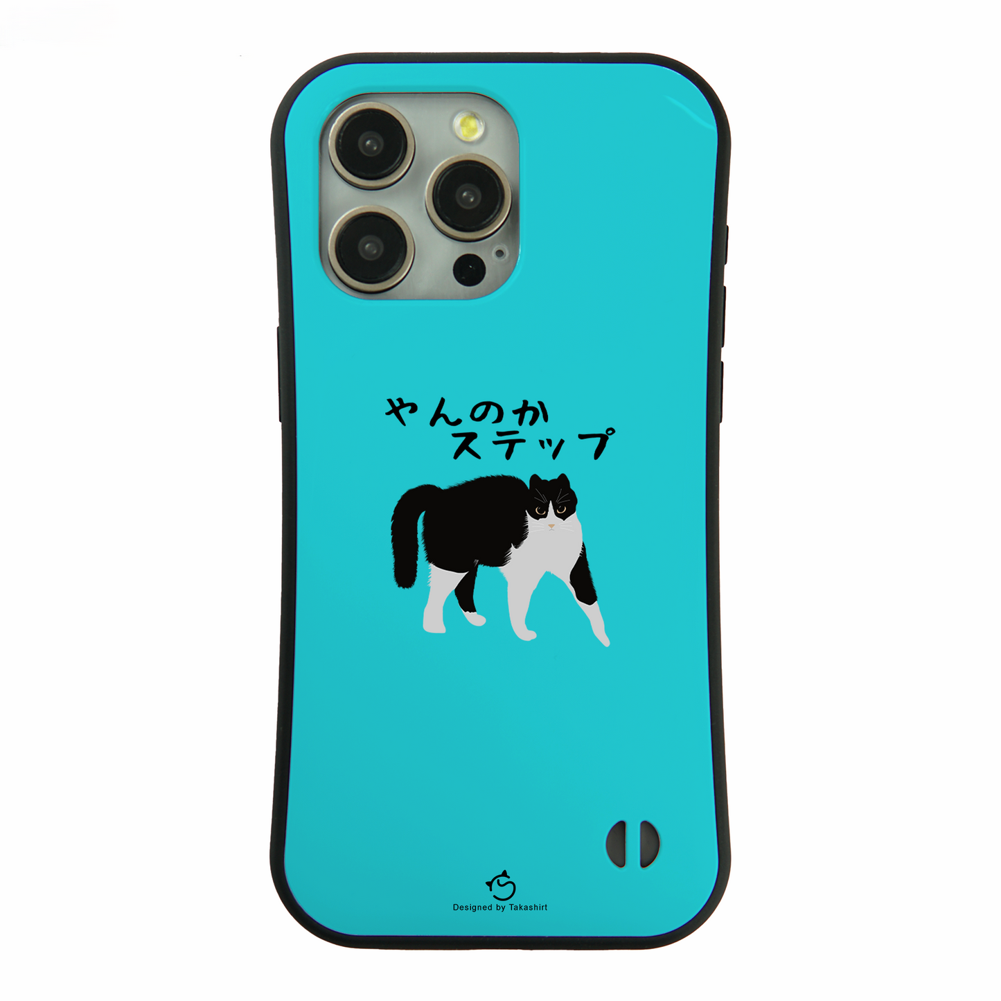 ケース ねこ 猫イラストハチワレ猫 やんのかステップ スマホ ケース iPhone8, SE2, SE3 ~ ケース iPhone16シリーズ