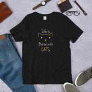 猫tシャツ ねこ 猫イラスト Better with Cats|アダルト&キッズサイズ