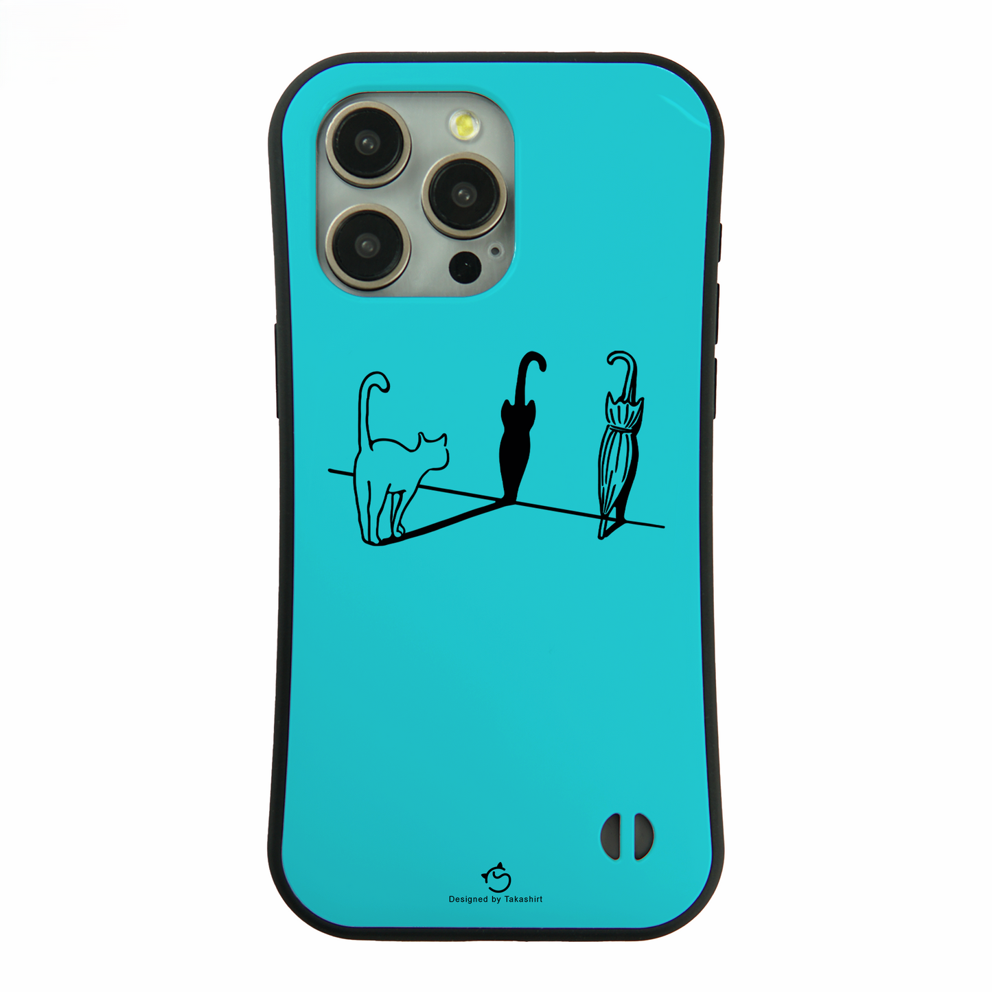ケース ねこ 猫イラスト猫&傘 スマホ ケース iPhone8, SE2, SE3 ~ ケース iPhone16シリーズ